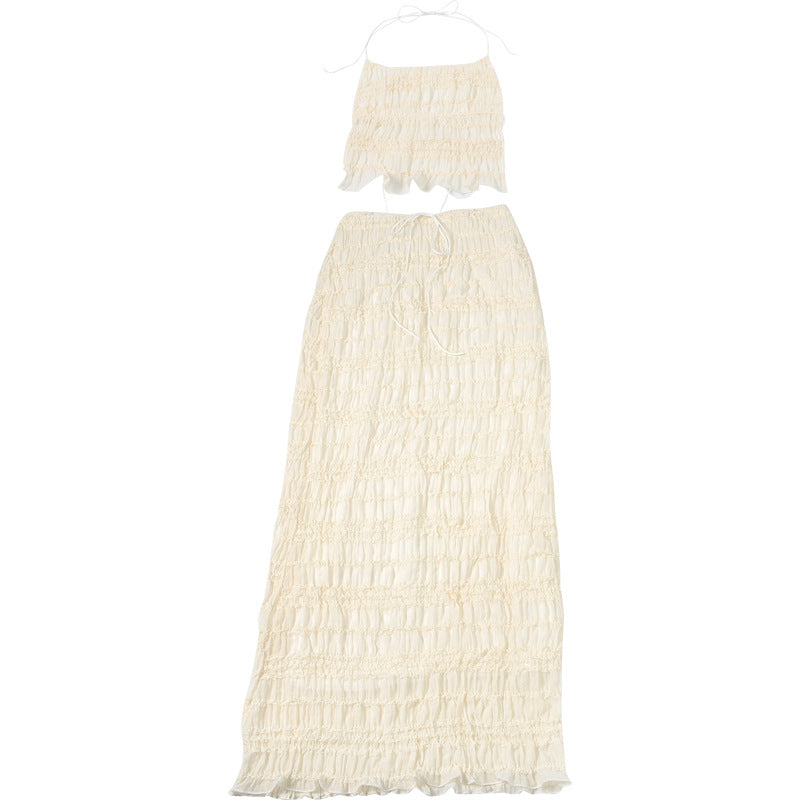 Boho Halter Top + Maxi Skirt Set
