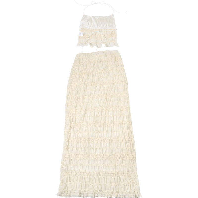 Boho Halter Top + Maxi Skirt Set