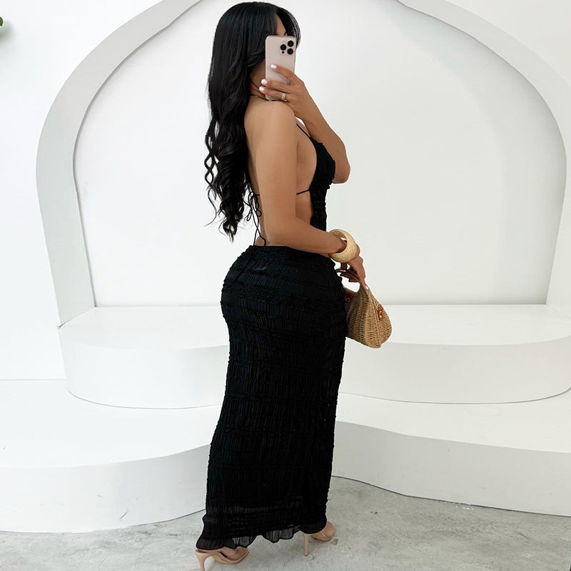 Boho Halter Top + Maxi Skirt Set