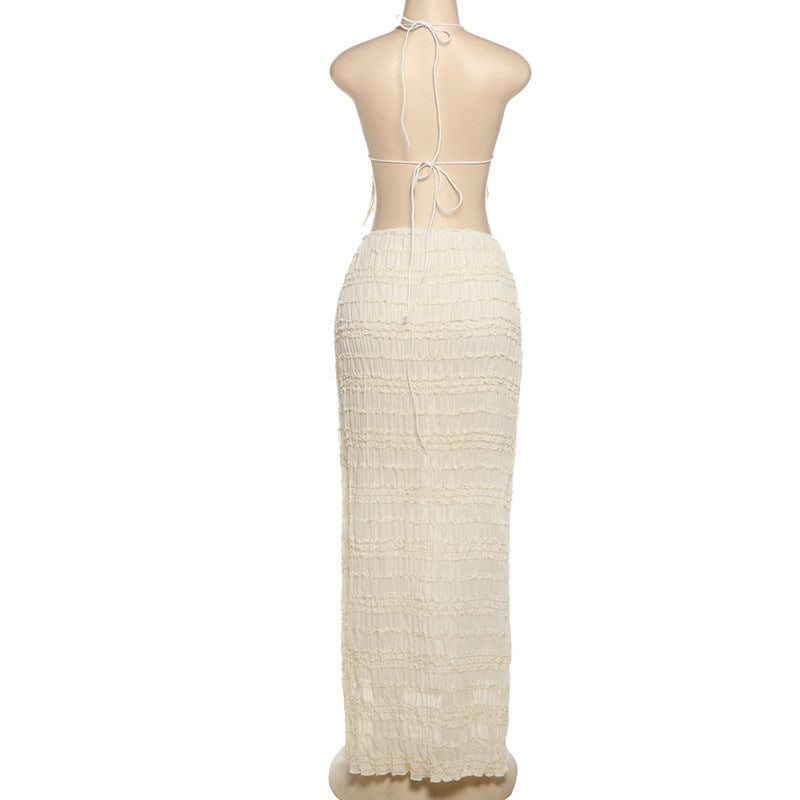 Boho Halter Top + Maxi Skirt Set