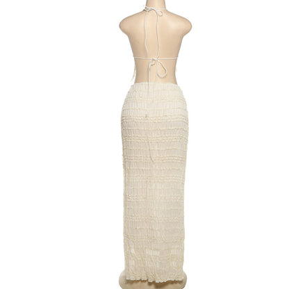 Boho Halter Top + Maxi Skirt Set