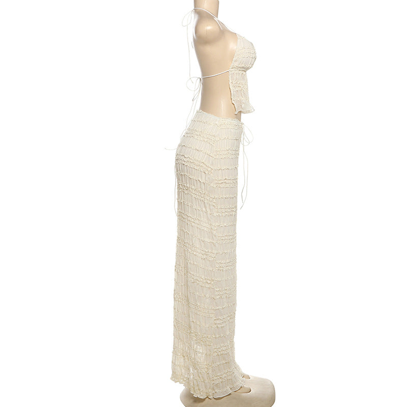 Boho Halter Top + Maxi Skirt Set